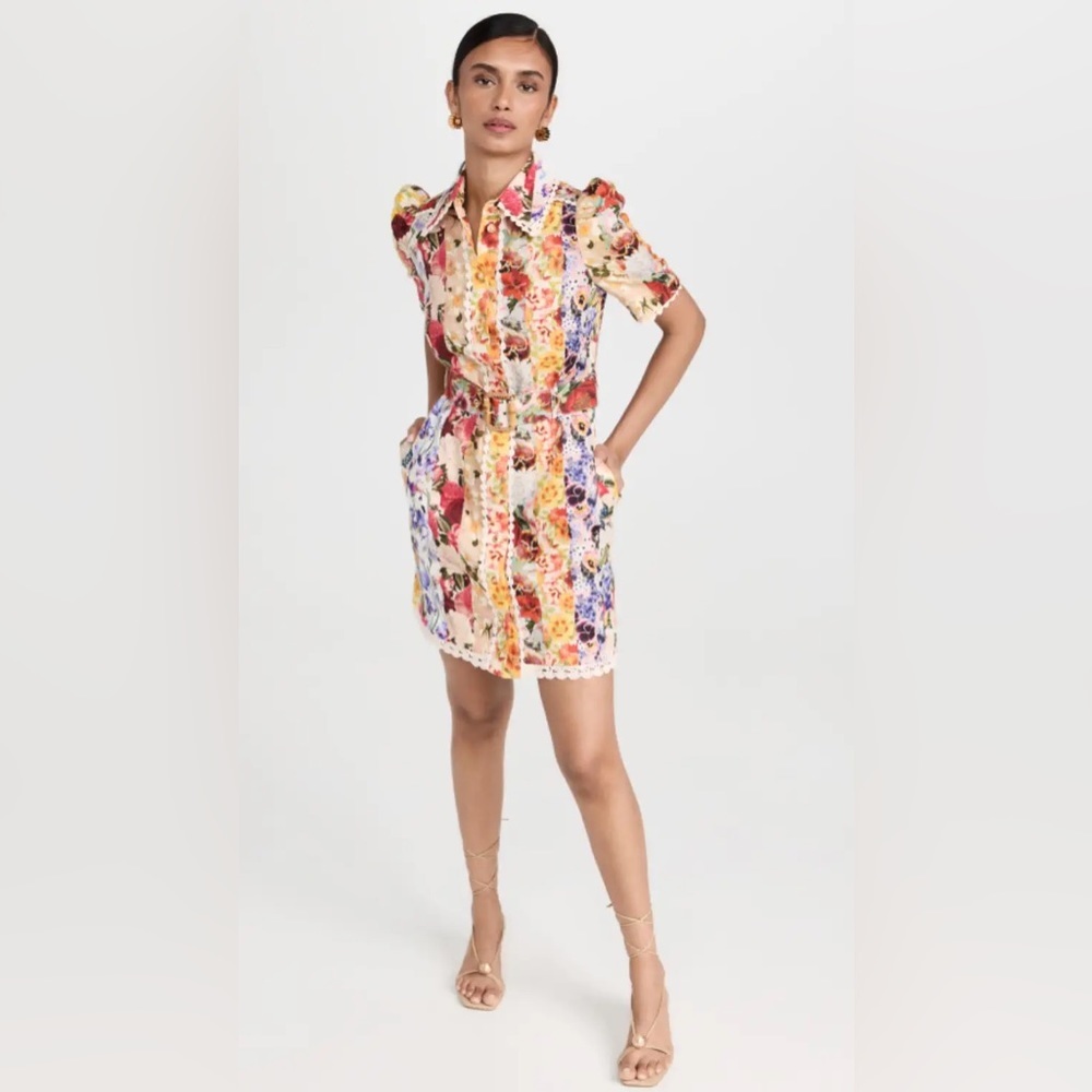 ZIMMERMANN Wonderland Floral-Printed Linen Shirt Dress - Picture 3 of 12